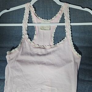 Arizona Jean Company Light Pink Lace Tank Top